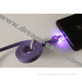 Flat Noodle LED Micro USB Cable for Android Phones